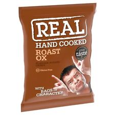 REAL HANDCOOKED CRISPS ROAST OX 24 X 35g FULL SEALED BOX TRACKED POSTAGE £16.95