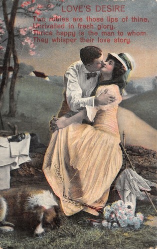Old comic postcards courting - postcards,
