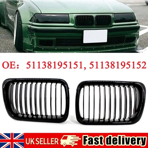 Gloss black front kidney grill - front,