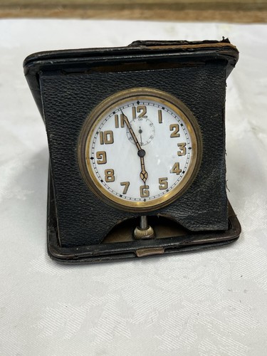 Antique travel clock swiss - antique,