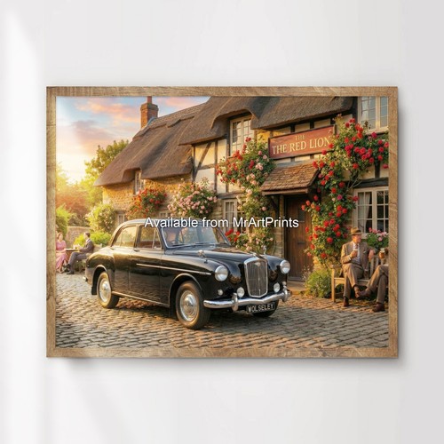 Wolseley car poster 1950s - 6-90,