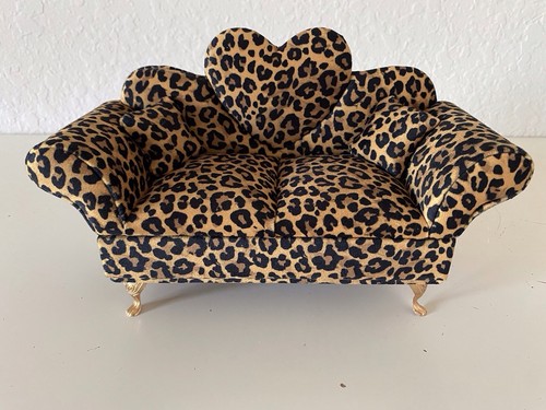 Velvet leopard print sofa - velvet,
