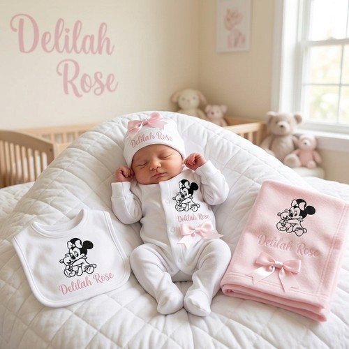 Newborn baby girl sleepsuit - newborn,