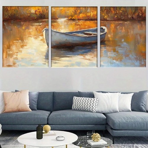 3pcs modern serene lake - lake, rustic