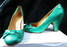 RED OR DEAD Cobbled Together green sparkle shoes UK 6,  EU 39