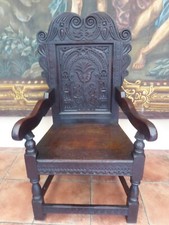 WAINSCOT CHAIR  OAK 1850 SUIT COUNTRY COTTAGE FREE SHIPPING ENGLAND