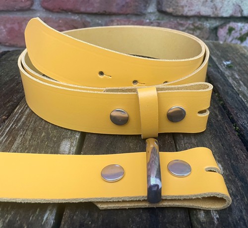 Yellow real leather press - real,