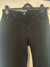 Pure ladies black velvet cropped kick flare trousers size 8