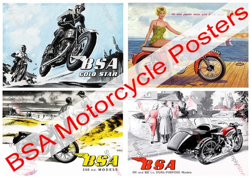 Repro vintage bsa motorcycle - vintage,
