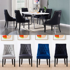 Set of 2 Velvet Dining Chairs