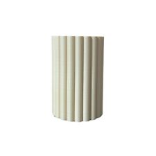 Ribbed Vase Beige Small Tube