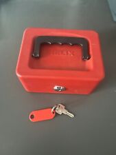 Helix Red Metal Cash Box & Inner Tray & 1 Key