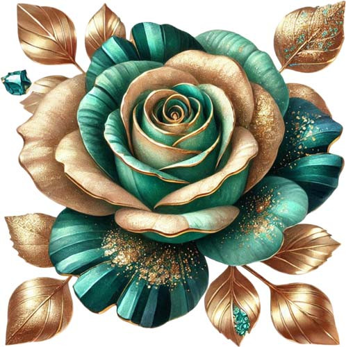 Colourful gold rose - colourful, flower