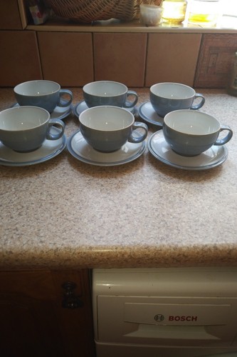 Denby blue jetty teacups - blue,