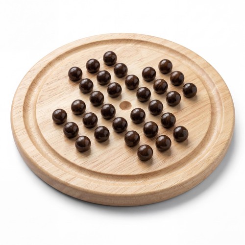Peg solitaire with wooden - with,