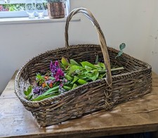 Wicker Trug'Flower Basket'1900-1910 English Original Condition Rare Prop Display
