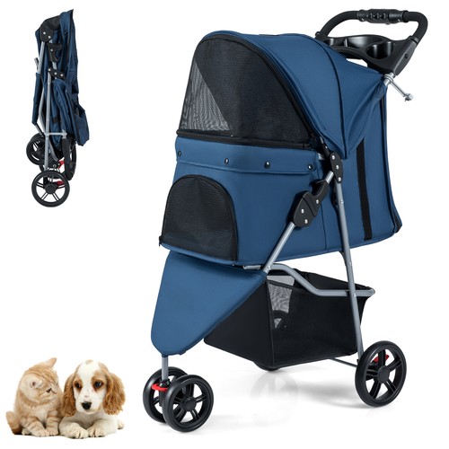 Foldable wheel pet stroller - foldable,