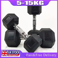 Rubber hex dumbbell - hex,