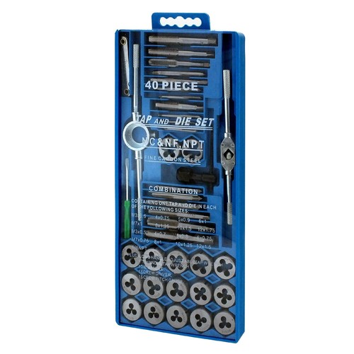 Metric tap die set - set, m3-m12