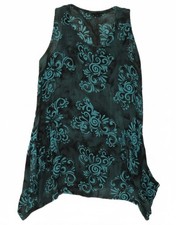DIVA Womens Sleeveless Asymmetric Tunic Dress UK 14 Medium Blue Paisley CE11