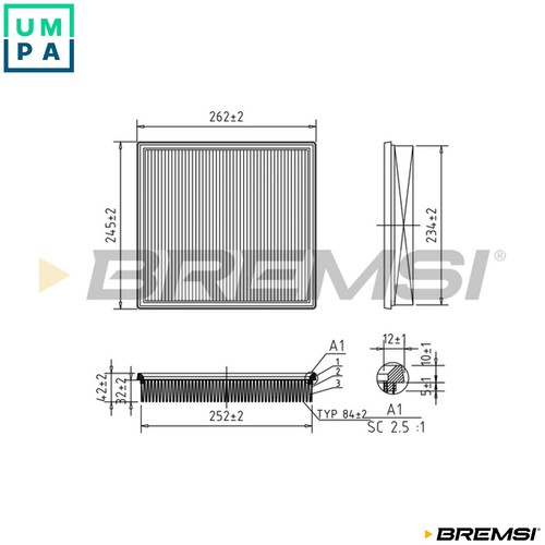Air filter fa1049 for - filter,