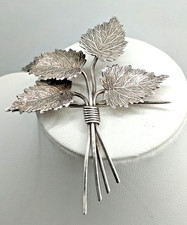 Vintage Sterling Silver Charles Horner Leaf Spray Brooch