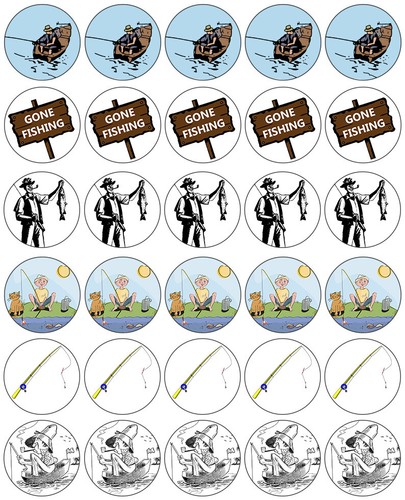 Cartoon fishing cupcake - cartoon,