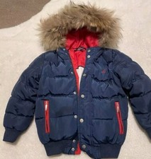 Ferrari Boys Coat Age 5-6 with a huge real fur hoodie 