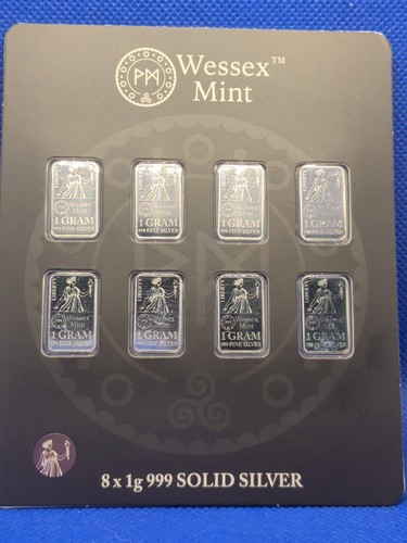 Pure 999 silver bars - 8x,