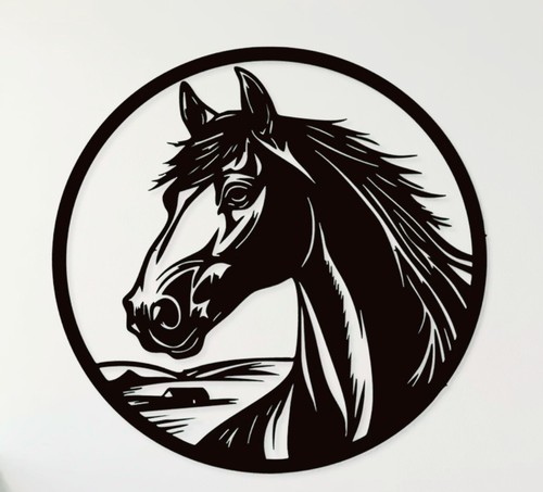 Large 23wx23h black - 23wx23h, horse