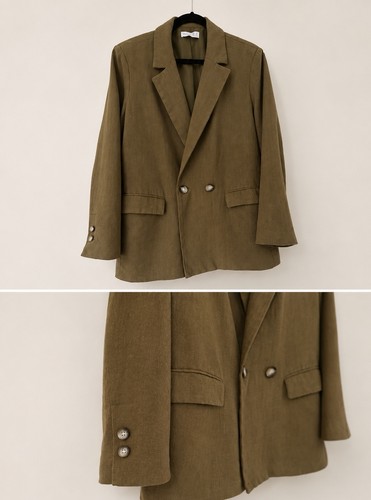 Khaki linen mix - khaki, jacket/blazer