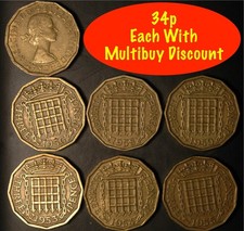 Threepence 1953- 1967 Elizabeth II  Choose your Dates
