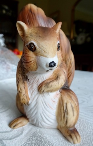 Porcelain squirrel figurine - porcelain,