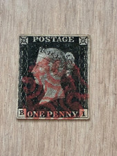 GB 1840 Used Penny Black Stamp