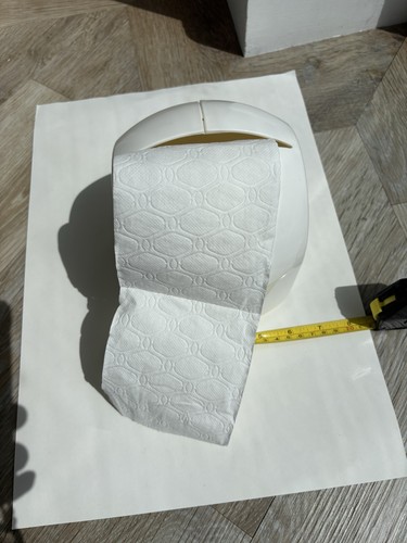 White plastic toilet - white, roll