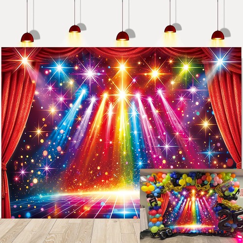 Rainbow stage disco backdrop - rainbow,