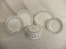 Lord Nelson Camelot - blue & silver vintage pottery tableware - 8C1A #