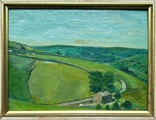 David Sim Signed Yorkshire Dales Landscape, Original Vintage Oil Painting