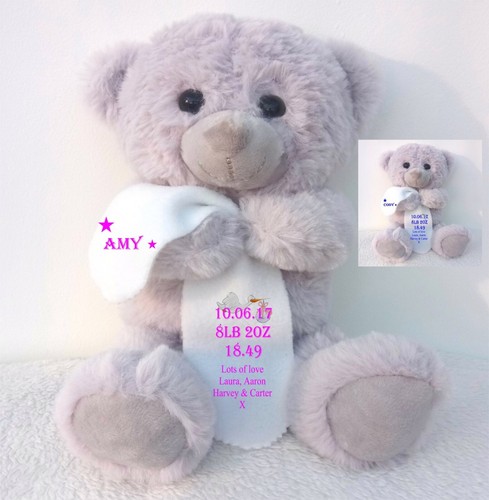 Personalised grey teddy bear - teddy,