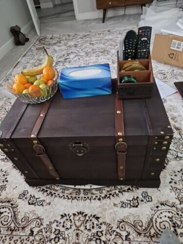 Vintage wooden treasure chest - vintage,