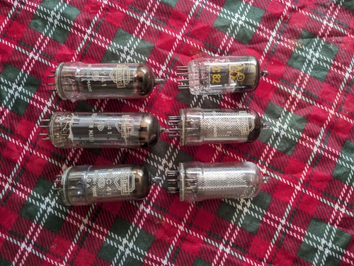 Six radio valves vacuum tubes - radio,