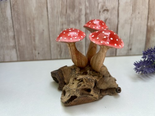 Wooden mushroom sculpture - mushroom,