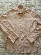 Poggianti 1958 Men’s Shirt Size 18/45 in Powder Pink Long Sleeve Cotton VGC