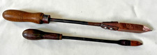 2x Antique Copper Soldering Iron Wooden Handles
