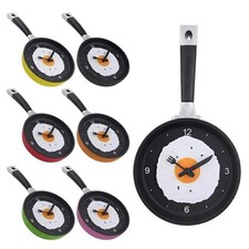 Simple Wall Clock For Kitchen,Living Room Pot Clock Frying Pan with Fried Eggs