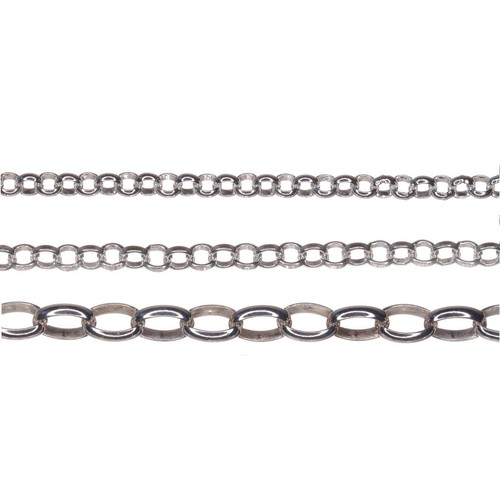 Silver necklace chain rolo - silver,