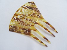 Vintage Hair Comb Celluloid 1920s Pierced Faux Tortoiseshell Ladies Slide 20s