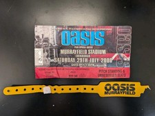 Oasis Used Concert Ticket & Wristband Murrayfield Stadium Edinburgh 2000 Gig