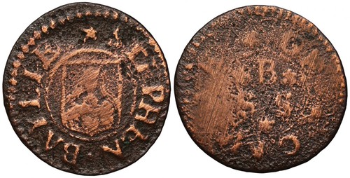 17th century farthing token - 17th,