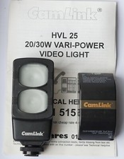 CamLink HVL 25, 25-30watt  Vari-Power Video Light For CamCorder Sony, Panasonic